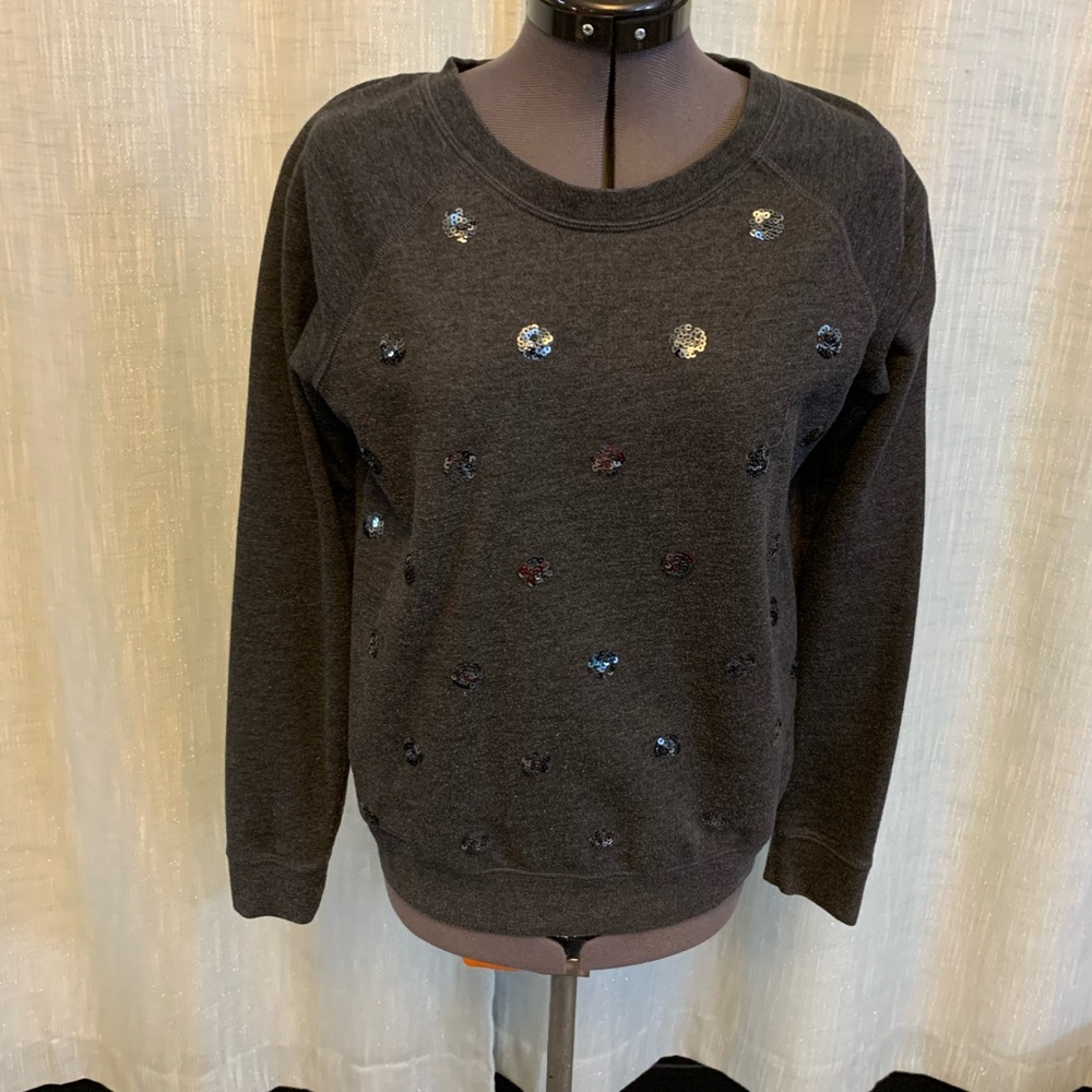 Old Navy Small Petite Sequined Long Sleeve Shirt